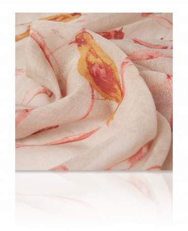 Палантин Женский ZW-SKETCHY.BIRD/CREAM